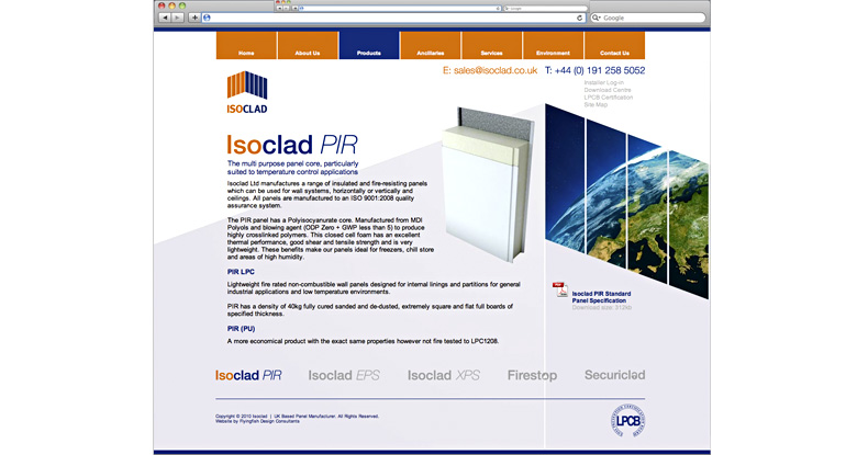 Isoclad. Corporate Website