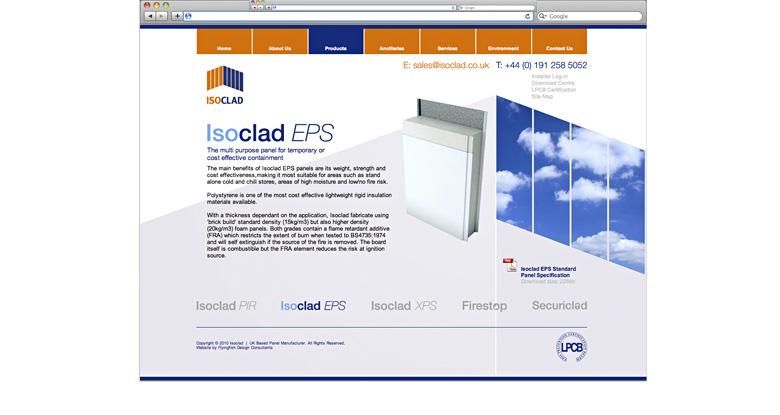 Isoclad. Corporate Website